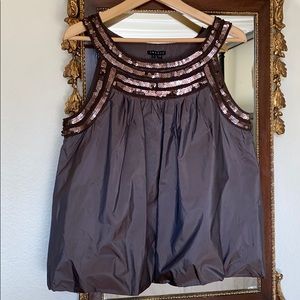 Theory Chocolate Brown Sleeveless Dressy Top